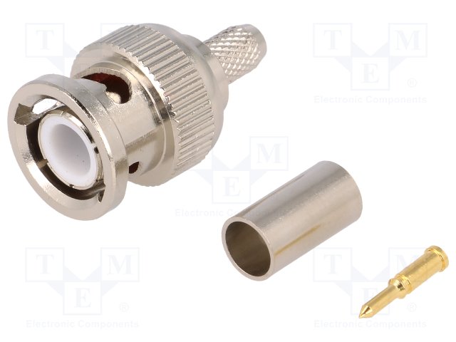 Fiche BNC Male Droit 50 ohms à sertir RG58 Teflon