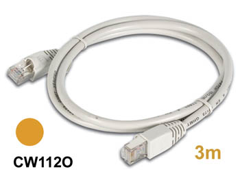  CORDON PATCH FTP, BLINDE RJ45, CAT 6E (100Mbps), 3m,  ORANGE