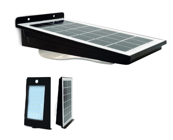 APPLIQUE MURALE SOLAIRE 4 W 4000°K NOIR BOITE