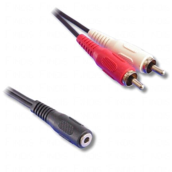 CORDON JACK 3.5 FEM STEREO . 2 RCA MALE 0.20M***blister***