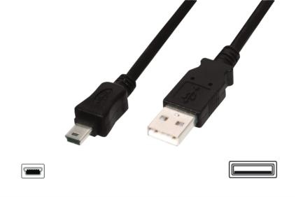 CORDON USB A-MINIB 5PIN MALE/MALE 1M
