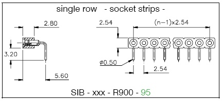 BARRETTE FEMELLE 20P TULIPE COUDE