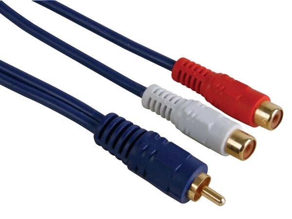  CABLE AUDIO - RCA MALE VERS 2 x RCA FEMELLE, 1.2m