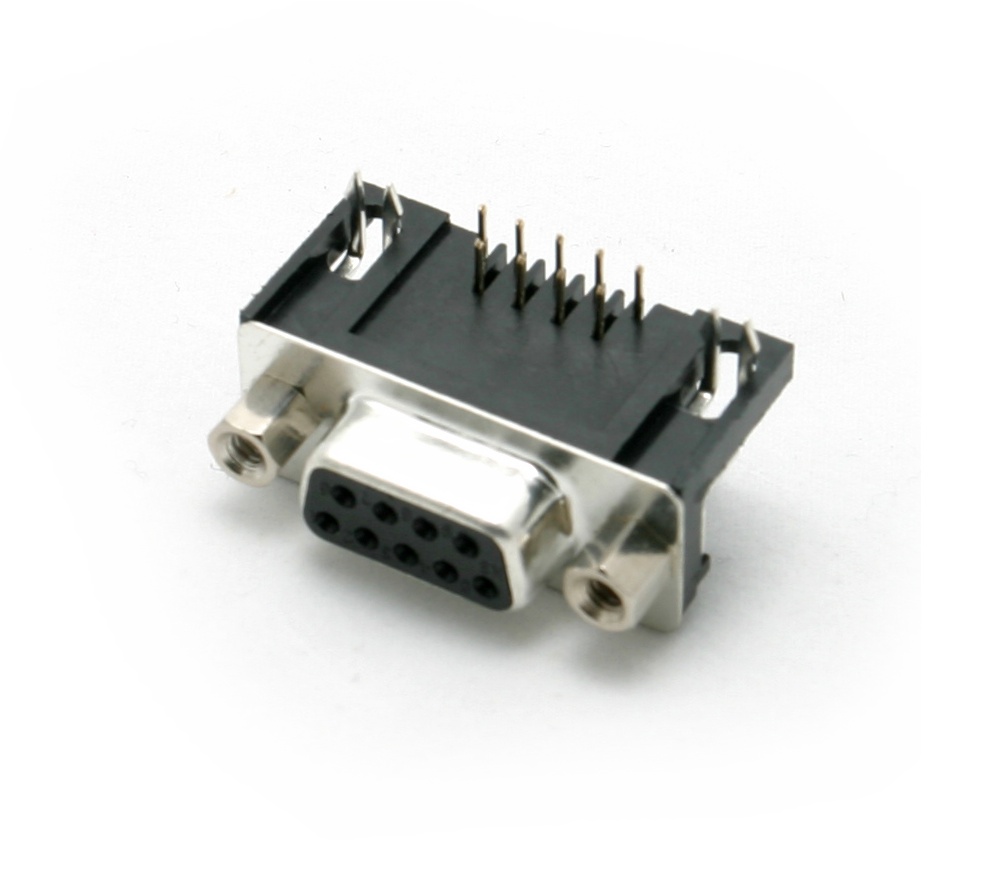 CONNECTEUR SUB-D 9B FEMELLE COUDE CI + VERROU. VIS