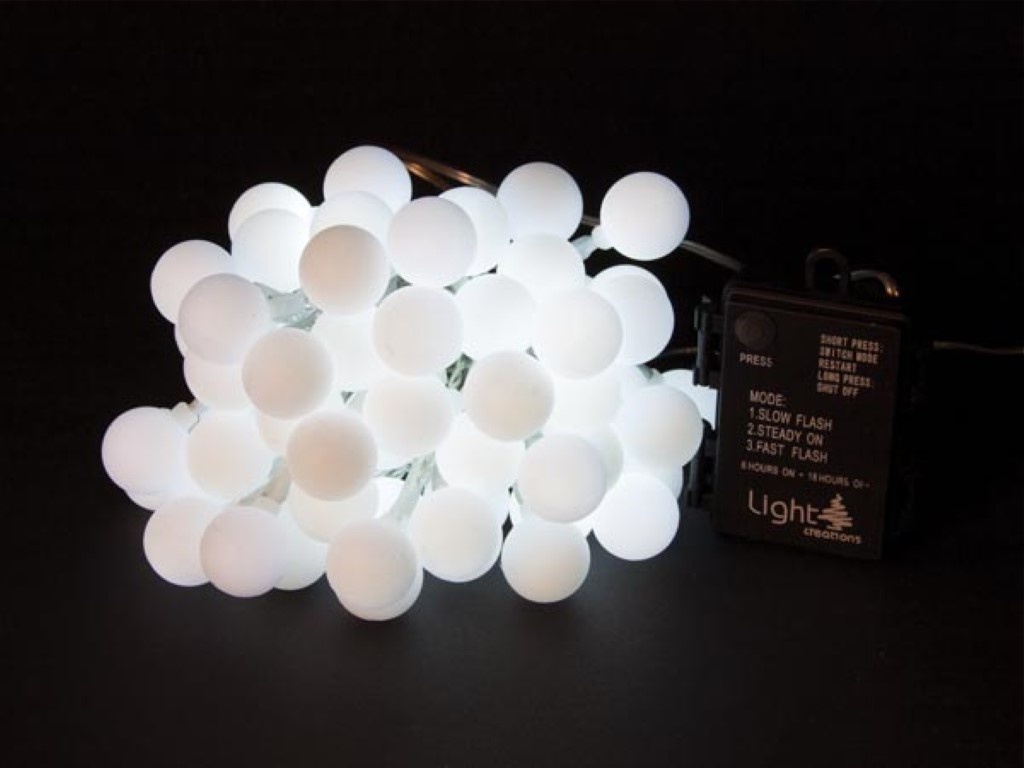 Smart Light LED - boules - 12 m - 60 LED - multicolore - câble transparent - piles non incluses