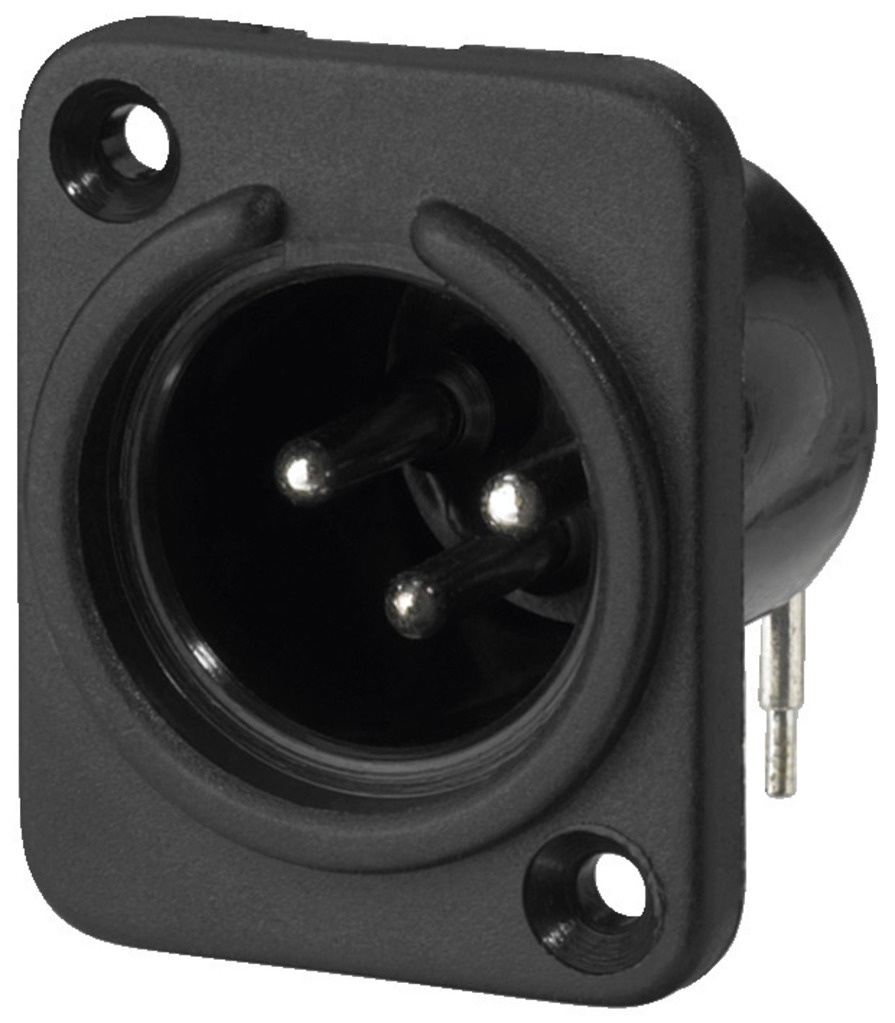 XLR M 3P CHASSIS CI PLAST. NOIR