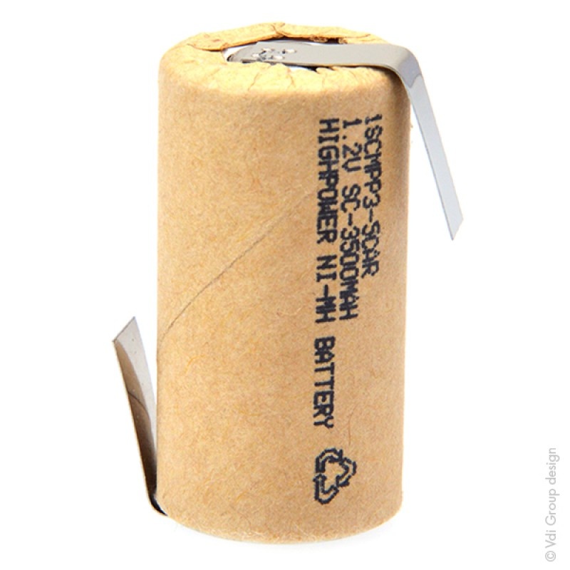 Accus Nimh industriels 1SCM3-0 Cartonné 1.2V 3000mAh HBL