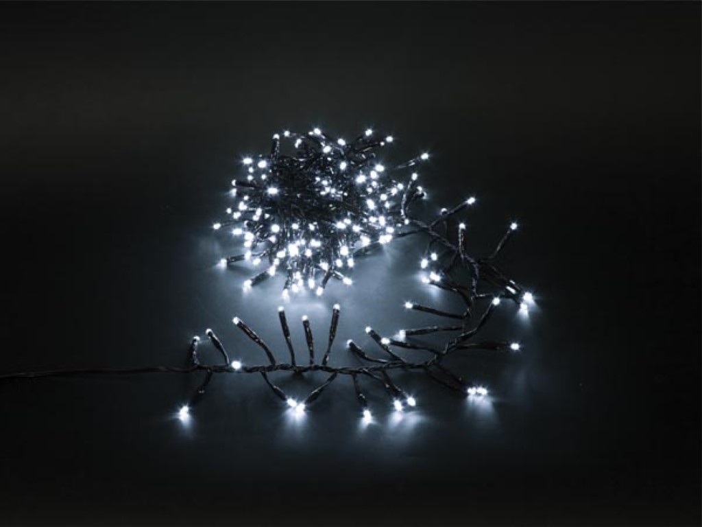 Mini Playlight firecracker LED - 2.8 m - 240 white lamps -  green wire - 24 V