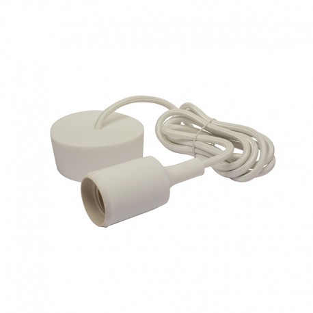   DOUILLE E27 SILICON + CABLE 2 M BLANC**fin de serie** OBS