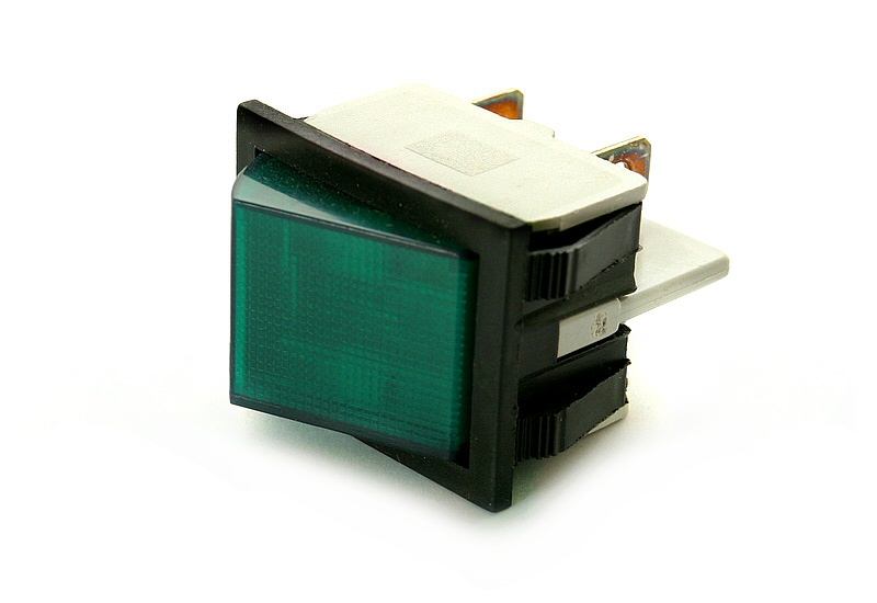 INTER BASCULE VERT LUMINEUX 220V  BIPOLAIRE