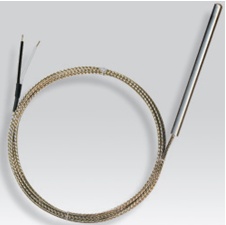 Thermocouple K Ø6mm Lg Ut 50mm Cable soie de verre tresse inox Lg 2m
