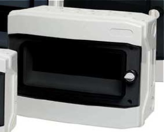 Coffret modulaire 1 de rangée 12 modules 318*258*142mm à porte transparente