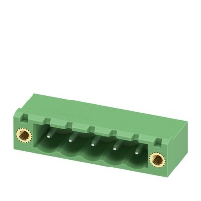 Embase, Intensité nominale: 12 A, Tensionnominale: 250 V, Pas: 5,08 mm, Nombre de pôles: 5, Coloris: vert, Montage: Soudage