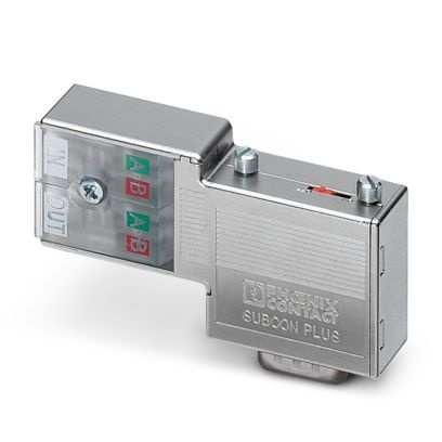 Connecteur pour PROFIBUS jusqu'à 12 Mbits/s, version coudée, résistance terminale intégrée activable de l'extérieur, raccordemen