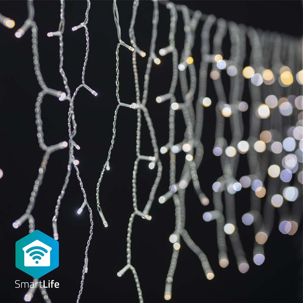 Lumières de Noël SmartLife | Stalactite | Wi-Fi | Blanc chaud à frais | 240 LED's | 5.00 m | Android / IOS