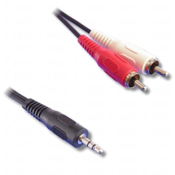 Jack 3,5 st.mâle/2xRCA mâle 5m00***blister***