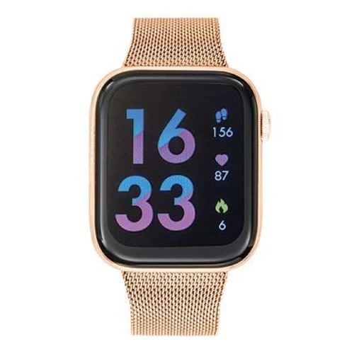 Montre TEKDAY connectée nouveau cable embout lisse bracelet doré rose cadran noir