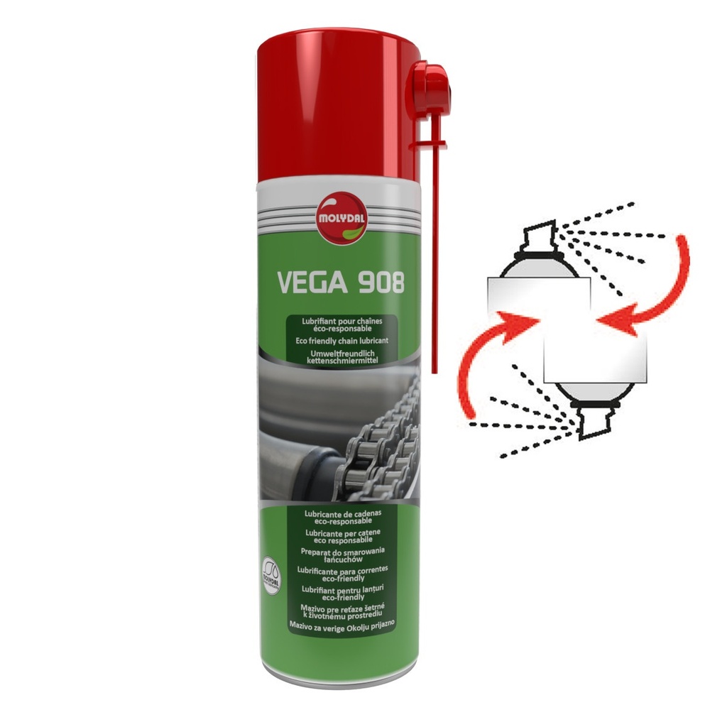 LUBRIFIANT CHAINE-ECORESPONSABLE-VEGA 908-AEROSOL 650/400ML  