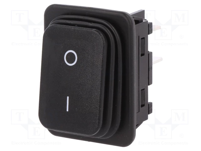 INTER.ROCKER; DPST; Pos: 2; OFF-ON; 20A/250VAC; noir; manque; 100mO