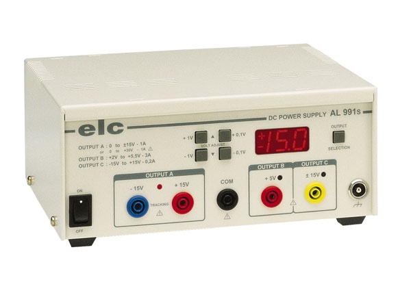 Alimentation linéaire stabilisée triple programmable réglable 0-30V ou (0 ±15V)/1A, 2 à 5,5V/3A, -15 à +15V/200mA option : USB avec accessoire USBRS232
