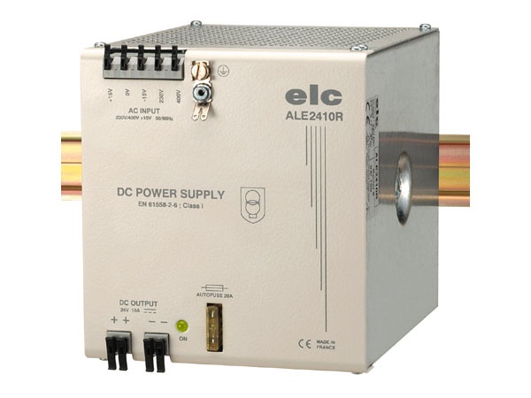 ALIM REDRESSEE FILTREE 24V 10A - PRIM 230-400V FIXATION DIN 240W