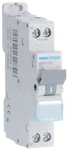 DISJONCTEUR 1P+N 3KA C2A 1M