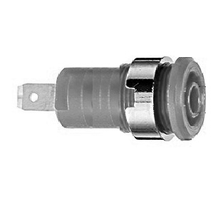 douille sécu rac.faston 6.35 V.industrie grise