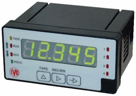 Indicateur universel de process, température, cellule de charge, potentiomètre, affichage Led 3 couleurs 5 digits, 2 sorties rel