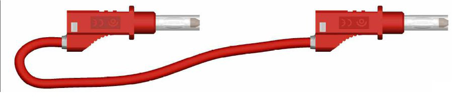 cordon sécu d4 rep. AR PVC 1.00mm² Lg 25cm rouge