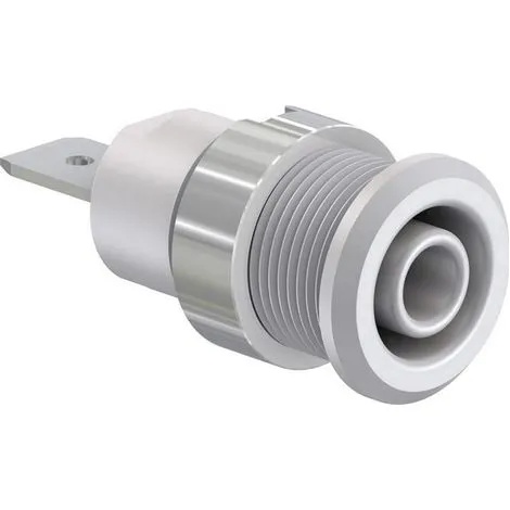 douille sécu rac.faston 6.35 V.industrie blanche