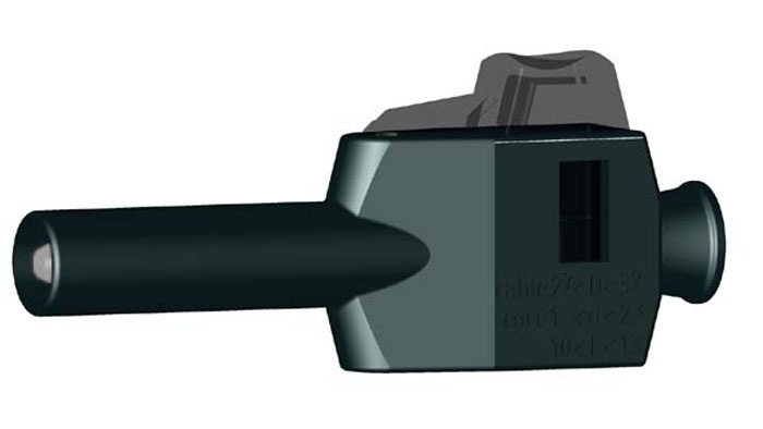 fiche mâle de sécurité à raccord rapide verte