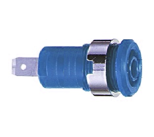 douille sécu rac.faston 6.35 V.industrie bleue