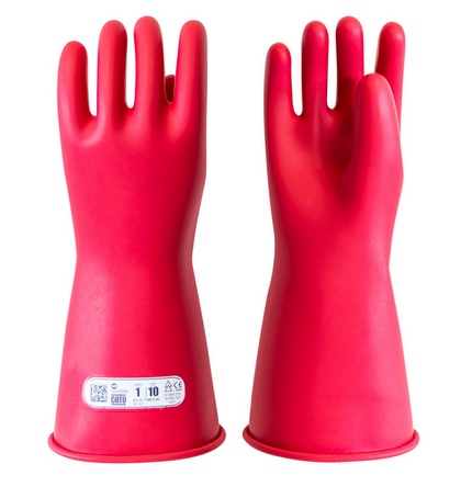 Gants isolants latex int.Naturel ext.Rouge, classe 1 (7500VAC, 11250VDC) taille 11. EN 60903:2003, IEC 60903:2014. Finition Well