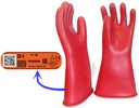 Gants isolants en Latex, classe 4 (36 000 VAC - 54 000 VDC) T 9, bord roulé. Norme EN 60903: 2003 (IEC 60903: 2014). Finition We