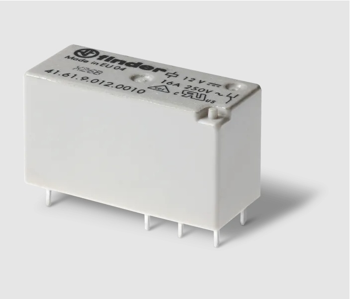 Relais circuit imprimé bas profil 1RT 16A 12V DC, matériau des contacts AgNi, Pas de 3,5mm