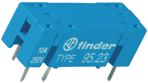 Support circuit imprimé 10A 250V pour série 4341 seulement pour type inverseur, de couleur bleue, étrier métallique bas profil