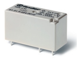 Relais circuit imprimé bas profil 1RT 12A 24V DC, matériau des contacts AgNi, Pas de 3,5mm