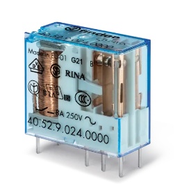 Relais circuit imprimé 1RT 12A 24V DC, matériau des contacts AgNi, Pas 5mm embrochable sur support série 95