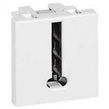 Prise téléphone 8 contacts Mosaic pour fiches 6 ou 8 contacts - 2 modules blanc RAL9003 finition brillante - à équiper d'un support et d'une plaque Mosaic 