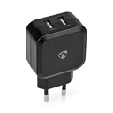 Chargeur mural | 24 W | 2x 2.4 A A | Nombre de sorties: 2 | 2x USB-A | Aucun Câble inclus | Single Voltage Output | Noir