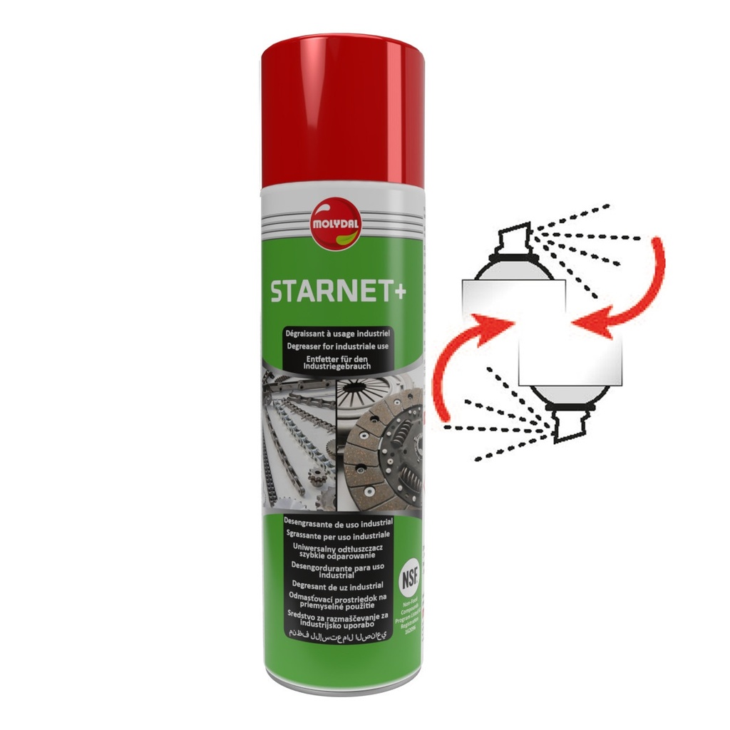 DEGRAISSANT-CONTACT ALIMENTAIRE-STARNET +-AEROSOL 650/500ML  