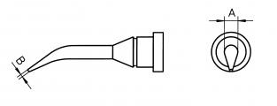 LT1SLX PANNE CONIQUE COUDEE 30° 0,4MM LONGUE POUR WSFP/WSP80/WP80/WXP80 