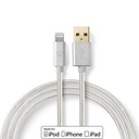 Lightning Câble | USB 2.0 | Apple Lightning à 8 broches | USB-A Mâle | 480 Mbps | Plaqué or | 1.00 m | Rond | Nylon / Tressé | Aluminium | Sachet avec Fenetre