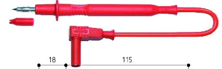 c.PT d2+f.sécu coudée IEC d4 PVC 1.00mm² Lg 100 cm noir