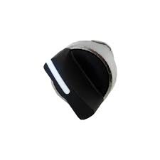 Harmony XB4 - tête de bouton tournant - à manette - noir - Ø22 - collerette dépassante - métal chromé - 2 positions - fixes - fixation Ø22