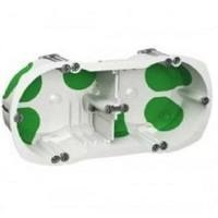 Multifix Air - Boîte d'encastrement étanche à l'air - 2 postes - Ø 67mm prof. 40mm entraxe 71mm - Tenue au feu 850°C - HxLxP (mm) 71 x 142 x 39 - système anti-rotation