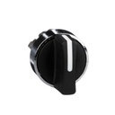 Harmony XB4 - tête de bouton tournant - à manette - noir - Ø22 - collerette dépassante - métal noir - 3 positions - rappel de gauche au centre - fixation Ø22