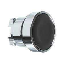 Harmony XB4 - tête de bouton-poussoir non lumineux - Ø 22mm - Collerette métal - poussoir affleurant non lumineux - noir - sans marquage - rappel à ressort - IP66|67|69|69K - NEMA 13 | NEMA 4X - IK06 - Vente par 1