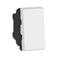 Interrupteur ou va-et-vient 10AX 250V~ Mosaic Easy-Led fonction standard ou fonction à voyant (témoin ou lumineux) avec ajout de voyant brochable - 1 module - blanc RAL9003 finition brillante - à équiper d'un support et d'une plaque Mosaic