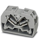 Mini bloc de jonction à ressort avec double connexion à sortie latérale- avec bride - 2,5mm² - gris